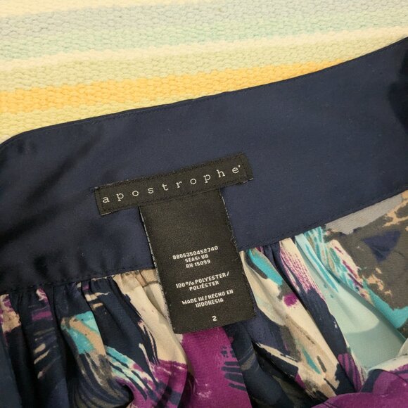 ⭐ Apostrophe Abstract Artsy A-Line Skirt size 2 - Picture 6 of 6